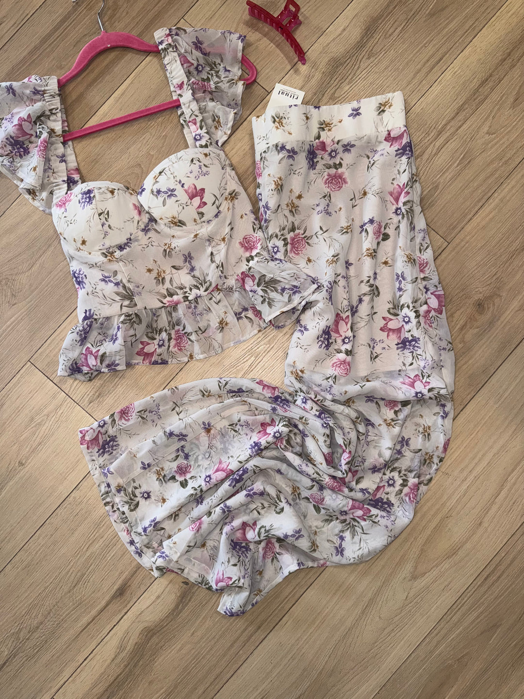 Floral Fantasy Wide Leg Bottoms - Plus Only