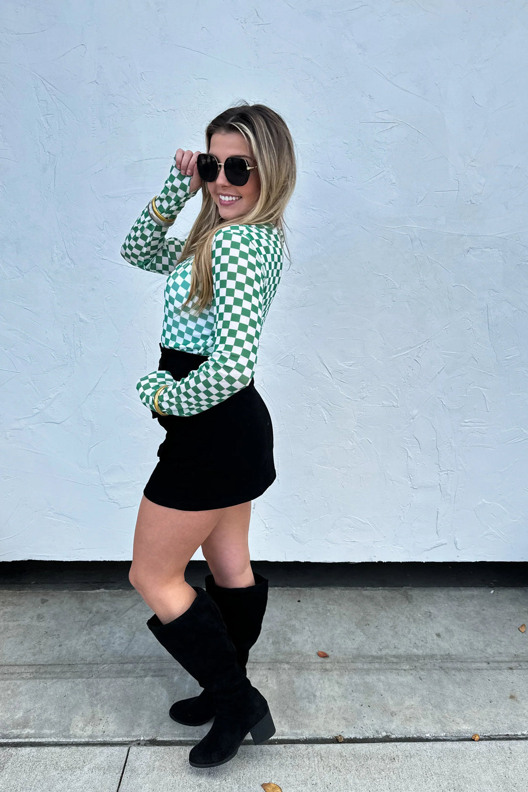 Checkered Mesh Top