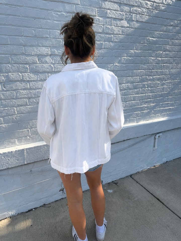 Jackie Denim Jacket in White