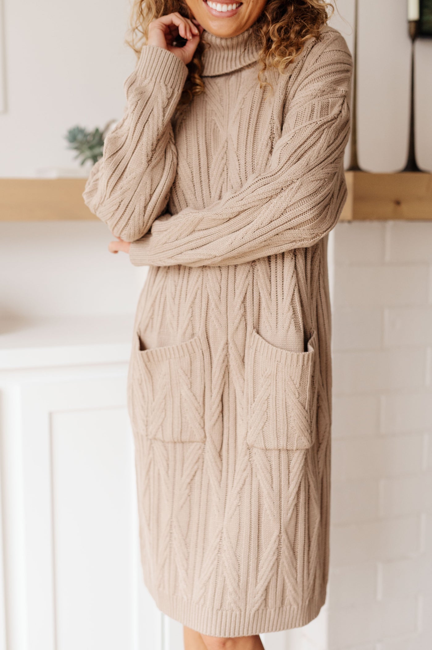 Bundled Beauty Turtleneck Sweater Dress - Sample