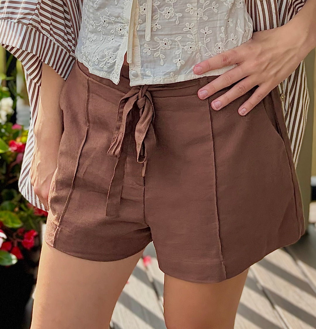 Autumn Oak Linen Shorts
