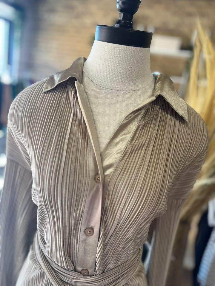 The Crepe Dress in Latte