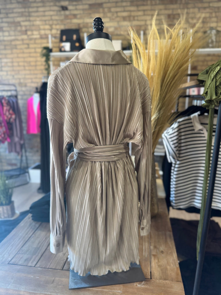 The Crepe Dress in Latte