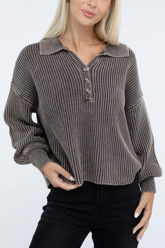 The McKayla Luxe Henley Sweater