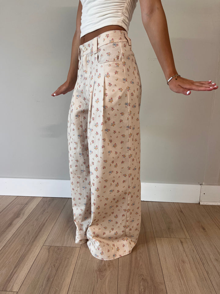 Buttercream Blooms Wide Leg Denim