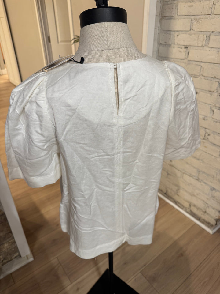 XS - Sugarlips White Linen Blouse