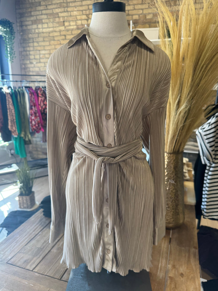 The Crepe Dress in Latte