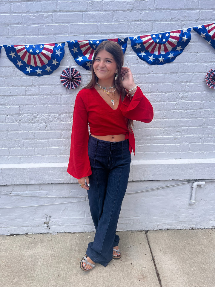 American Honey Linen Top