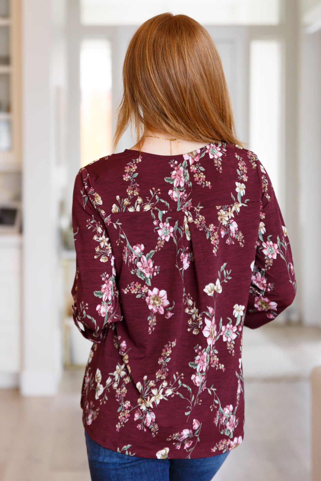 Hometown Classic Top in Wine Floral - SAMPLE