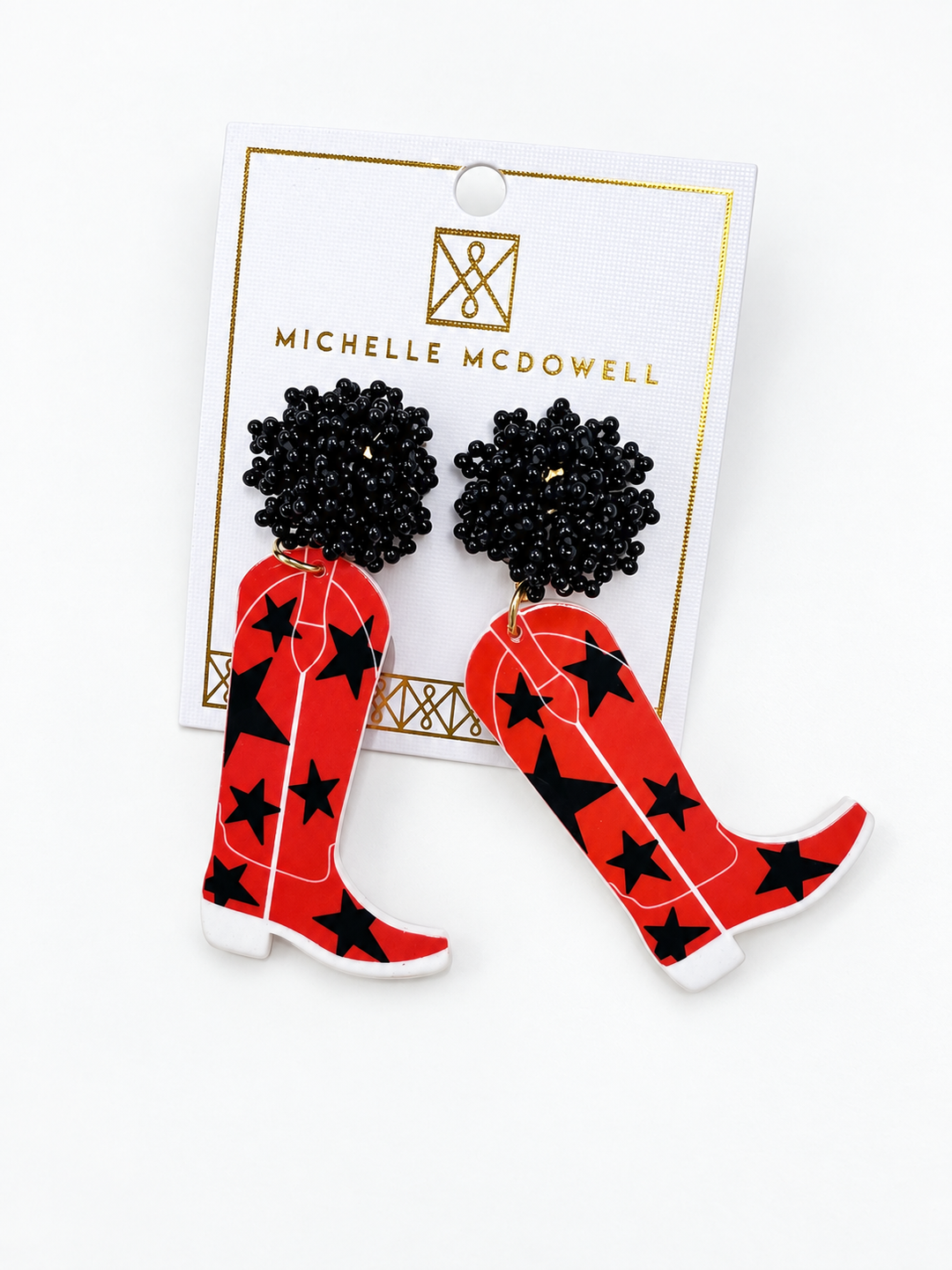 Red + Black Boot Earrings
