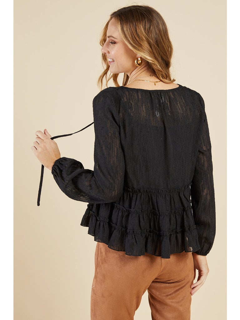 Emma Boho top in black