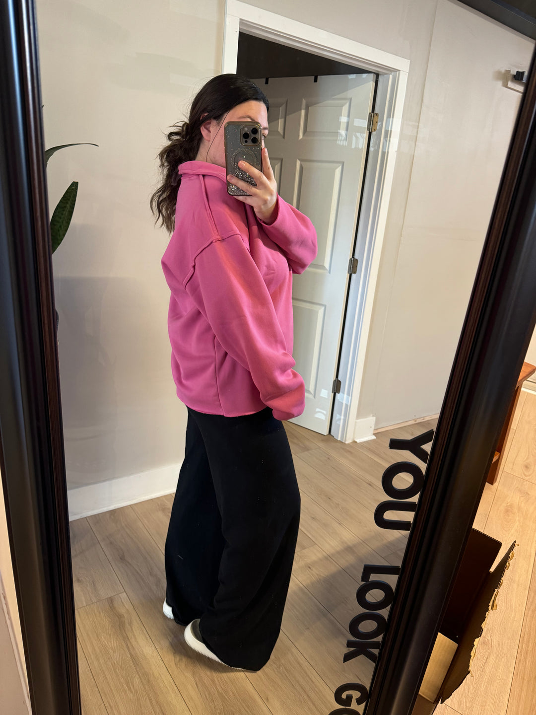 Fleece Oversized Pink Pullover