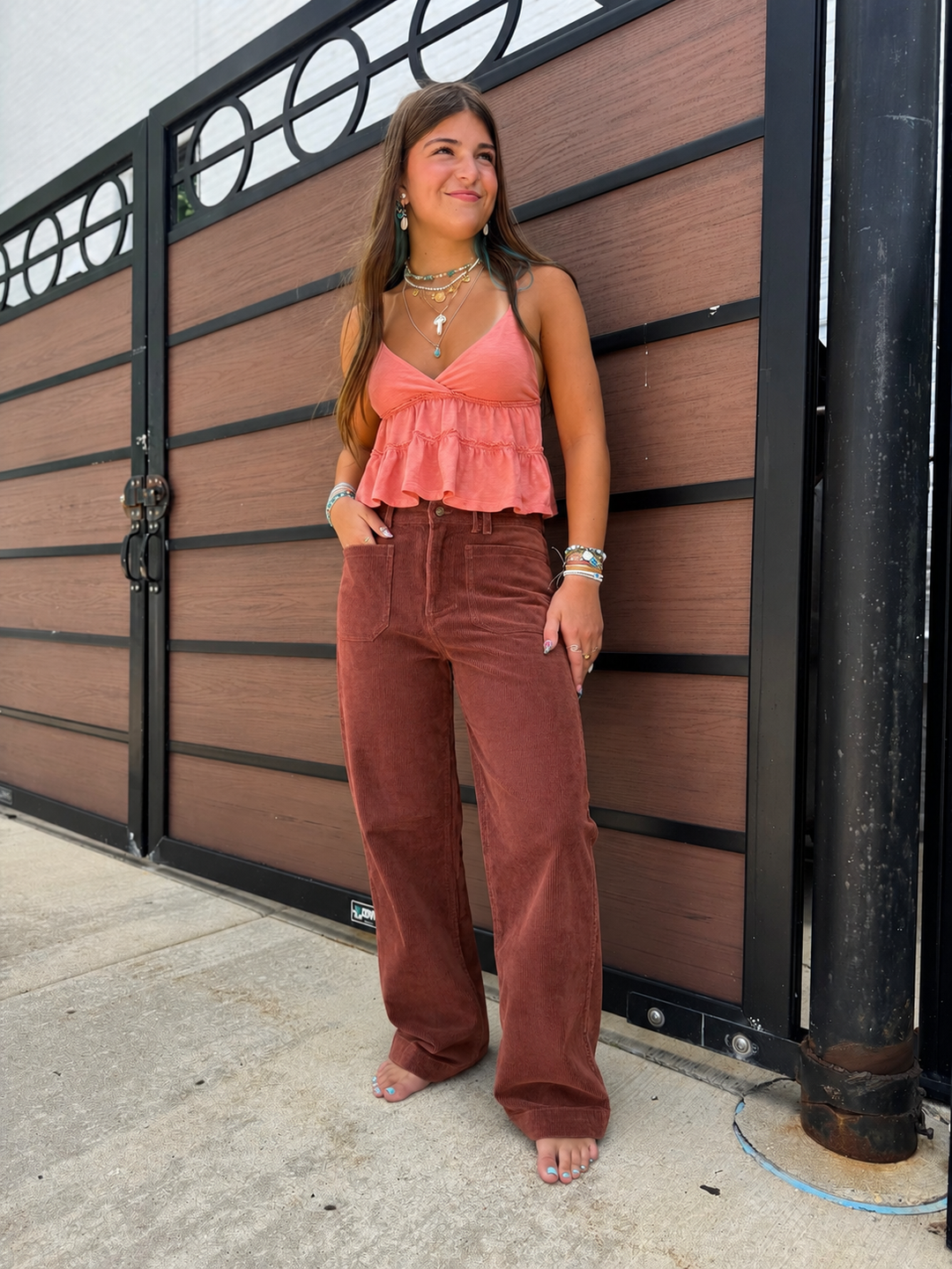Jackie Corduroy Pants in Rust