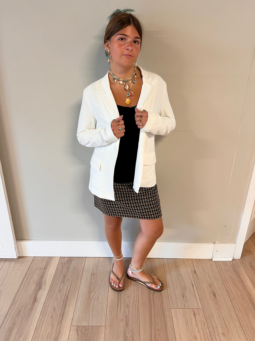 Skies are Blue White Blazer