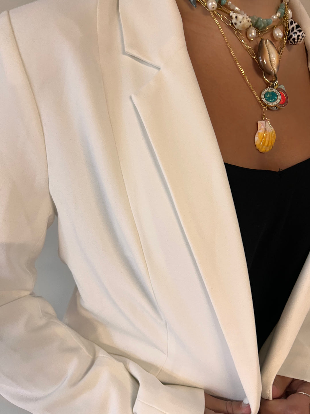 Skies are Blue White Blazer