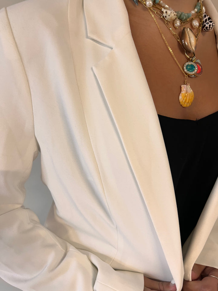 Skies are Blue White Blazer