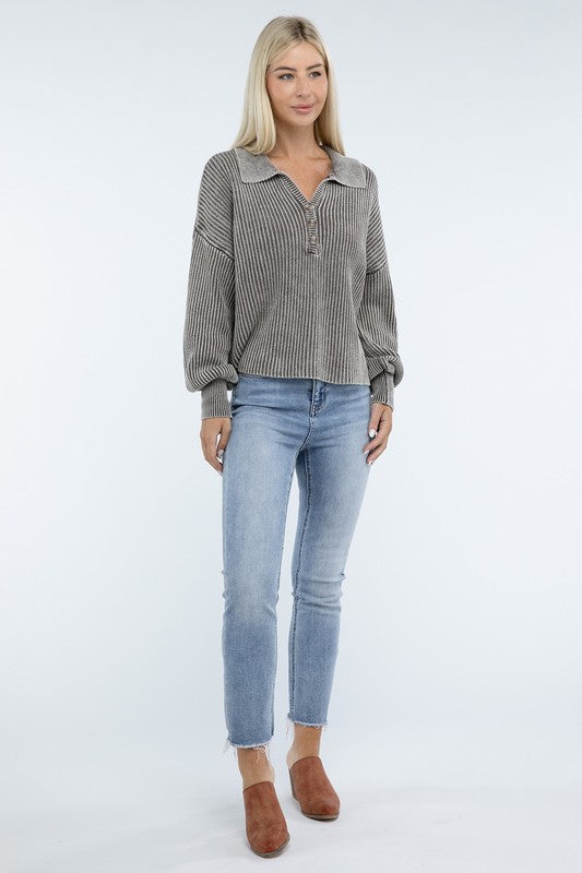 The McKayla Luxe Henley Sweater