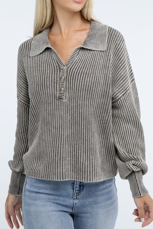 The McKayla Luxe Henley Sweater