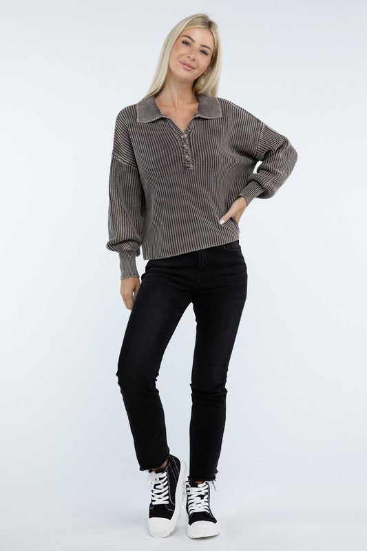 The McKayla Luxe Henley Sweater