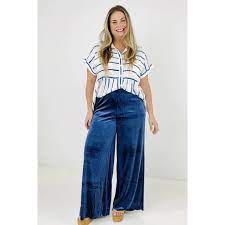 Make a Statement Wide Leg Pants in Blue