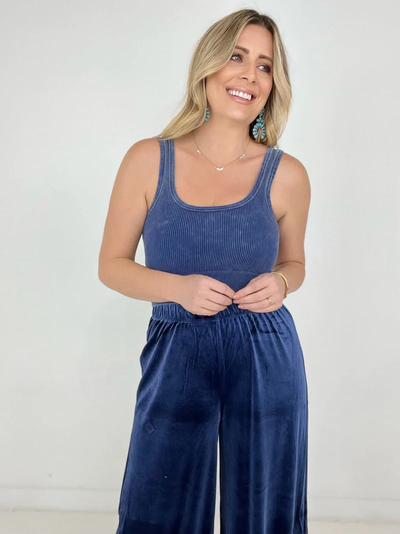 Make a Statement Wide Leg Pants in Blue