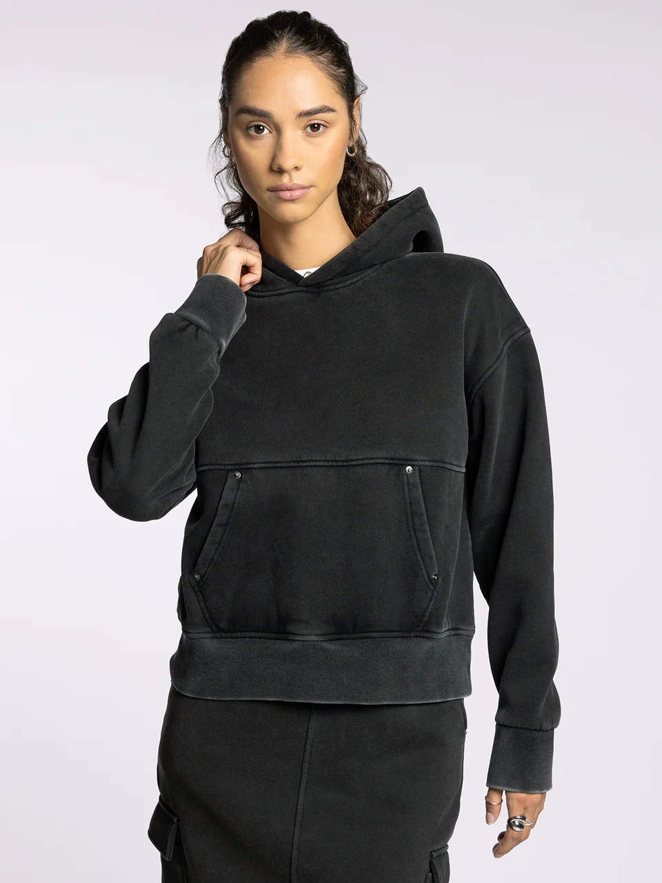Cori Acid Washed Crop Hoodie - Thread + Supply