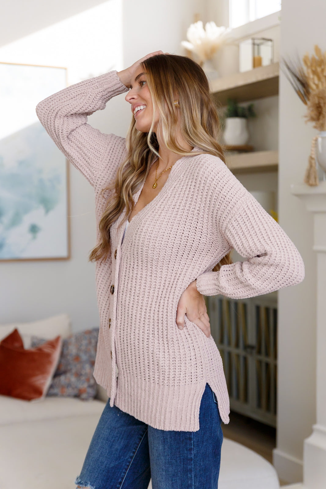 Chunky Knit Buttoned Down Cardigan